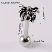 1PC Spider Tongue Piercing Ring Simple Punk Style Body Jewelry Halloween Decoration Y2K