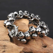 Gothic Style Silver Color Skull Chain Bracelet for Men Rock Party Jewelry Biker Bracelet Gift
