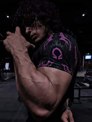 Gothic Metal Print Compression T-shirt Men Women Punk Streetwear Short Sleeve Fitness Top Slim Fit Gym Tee Y2k Aesthetic Unisex