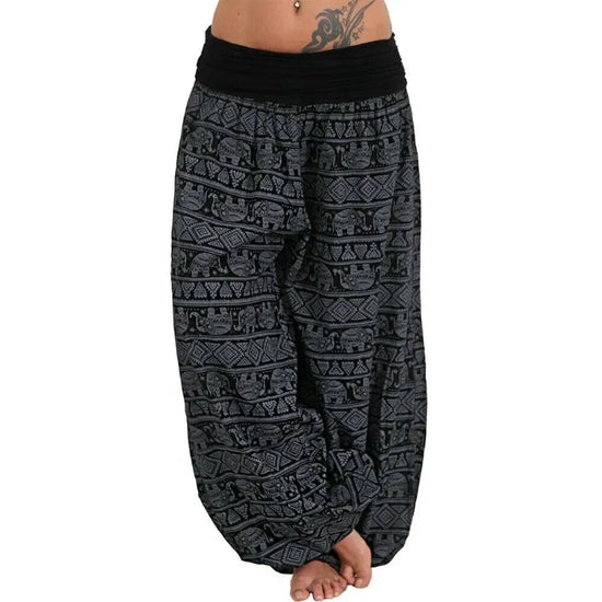 Women's Personality GeometricCasual Loose Printed Pants Comfortable Casual Women's Wide Leg Haren Pants Pants