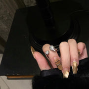 Gothic Irregular Spider Webs Animal Rings Punk Crystal Ball Zircon Ring Hip Hop Cool Open Rings for Women Halloween Jewelry