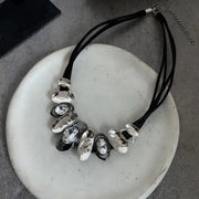 Punk Rhinestone Gothic Necklace Charm Beads Exaggerate Necklace Collarbone Chain Accessories Clavicle Chain Choker Gifts