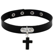 Harajuku Punk Rock Gothic Choker Necklace Women Sexy PU Leather Heart Lock Key Spike Collar Chocker Gothic Cosplay Accessories