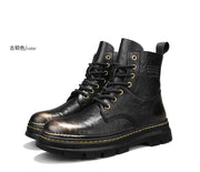 Men's Ankle Boots, Retro British High-top Men's Boots, High-quality Leather Shoes, 2025 New Style Outdoor Men's Motorcycle Boots