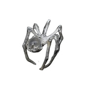 Gothic Irregular Spider Webs Animal Rings Punk Crystal Ball Zircon Ring Hip Hop Cool Open Rings for Women Halloween Jewelry