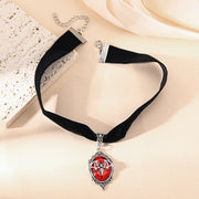 Gothic Vampire Cameo Pendant Choker Velvet Necklace for Women Fashion Pagan Witchcraft Jewelry Girls Gifts Creative Punk Choker