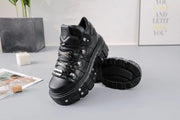 New Arrival Dark Gothic Dad Shoes | Heavy - Metal Punk Thick - Soled Women's Boots