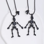 Gothic Luminous Skull Hollow Necklace for Women Fashion Halloween Skeleton Couple Pendant Necklace Party Jewellery Accessories
