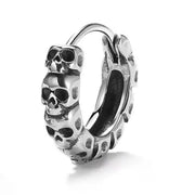 Gothic Full Skull Hoop Earrings Ghost Head Hypoallergenic Earrings Men\'s Cool Punk Rock Trend Jewelry