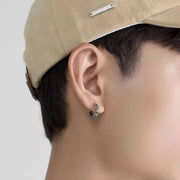 Gothic Full Skull Hoop Earrings Ghost Head Hypoallergenic Earrings Men\'s Cool Punk Rock Trend Jewelry