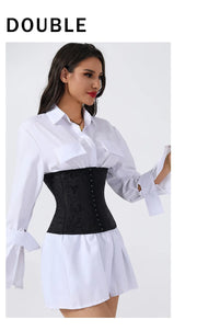 Women's Gothic Corset Waist Trainer Shaping Top with 3 Hooks and Bust Support Slimming Bodysuit for Layering or Outerwear Sty