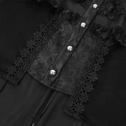 Gothic Women's Mid-Length Coat - Autumn/Winter Stylish Slim Trench Coat Dark-Style Stand-Collar Court Tailcoat