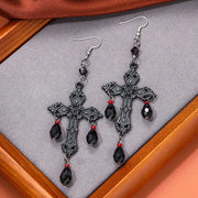 Gothic Anhe Cross Dark Style Women's Earrings Halloween Party Role Playing Niche Fashion Retro Party Paired Personalized Earring