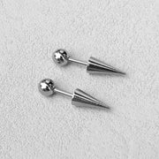 2Pcs Stainless Steel Gothic Punk Black Piercing Earrings Women Men Popular Spike Tip Cone Personality Studs Earring Body Jewelry