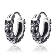 Gothic Full Skull Hoop Earrings Ghost Head Hypoallergenic Earrings Men\'s Cool Punk Rock Trend Jewelry
