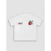 2025 T-shirt Men's and Women's Gothic Printed Cotton Short Sleeve Collar Hip-Hop Streetwear High Quality Comfortable Casual Top