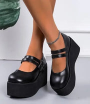 Brand New Female Lolita Cute Mary Janes Pumps Platform Wedges High Heels women's Pumps Sweet Gothic Punk Shoes Woman