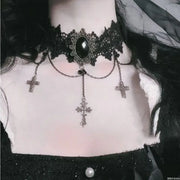Neo-Gothic Black Sexy Lace Chokers Necklace for Women Fashion Retro Clavicle Chain Halloween Collar Y2K Decoration Jewelry Gifts