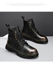 Men's Ankle Boots, Retro British High-top Men's Boots, High-quality Leather Shoes, 2025 New Style Outdoor Men's Motorcycle Boots