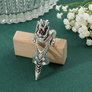 Gothic Punk Ring Rock Scroll Joint Armor Knuckle Metal Full Finger Claw Rings Halloween Unisex Adjustable Ring Vintage Jewelry