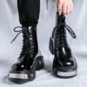Men's High-Top Thick-Sole Height-Increasing Boots Trendy Metal Punk Style Oversized Boots High-Top Men's Footwear