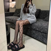 Women Hollow out Gothic Stars rhombus Leggings Female Mesh asymmetric Lolita Anime JK Tights Girls Halloween Cosplay Pantyhose