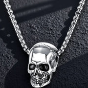 Gothic Skull Necklace for Men Women Stainless Steel Pendant Chain Halloween Jewelry Gift Gold Silver Black Plated