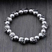 Gothic Style Silver Color Skull Chain Bracelet for Men Rock Party Jewelry Biker Bracelet Gift