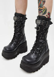Women High Boots Cosplay Mid-calf Boots High Platform Wedges Boots 2024 Summer Autumn New Designer Gothic Shoes for Women Botas