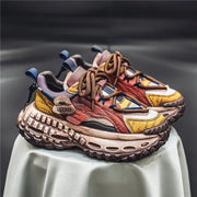 Gothic Style Trend Men Chunky Sneakers Street Fashion Men's Sports Shoes Comfortable Low Cut Casual Sneakers Male Heighten Shoes