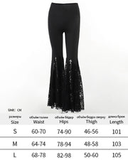 Gothic Dark Fashion Flared Pants Women's Sexy Suede Embossed Long Pant Spicy Girl Trousers