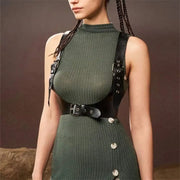 Corset Belt U Leather Harness Top Wide Waistband Street Style Punk Belt Chest Corset Leather Adjustable Gothic Suspender Female