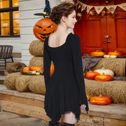 Halloween Gothic Women Dress Long Sleeve High Waist Cosplay Skull Dresses Goth Aesthetic 90s Egirl Sexy Slim Party Holiday Club