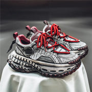 Gothic Style Trend Men Chunky Sneakers Street Fashion Men's Sports Shoes Comfortable Low Cut Casual Sneakers Male Heighten Shoes