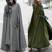Winter Cloak Hooded Trench Coat Women Gothic Cape Women Trench Coat Open Front Cardigan Jacket Coat Cape Cloak Poncho Plus