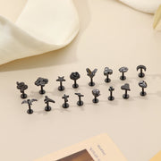 Drperfect Tragus Piercing Jewelry for Women Men Helix Cartilage Conch Earring Nose Stud Stainless Steel Medusa Labret Lip Ring