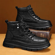 Men's High Top Boots Are Fashionable and Versatile Easy To Match with Lightweight and Non Slip British Style Men's Casual Shoes