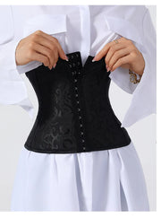Women's Gothic Corset Waist Trainer Shaping Top with 3 Hooks and Bust Support Slimming Bodysuit for Layering or Outerwear Sty