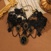 Gothic Style Choker Necklace For Women Personalized Lace Rose Blossom Neck Chain Niche Lolita Neck Accessory Halloween Jewelries