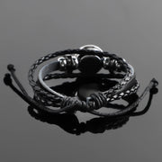 Freemasonry Design Vintage Leather Rope Bracelet Art Multilayer Braided Bracelets Bangles Handmade Charm Jewelry Gift