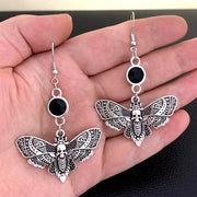 Goth Aesthetic Punk Style Moth Pendant Women's Personality Earrings Skull Gothic Drop Earrings Female Party Jewelry Gifts