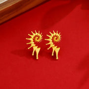 Gothic Personality Stereo Conch Ancient Silver Stainless Steel Stud Earrings for Men Women Hallowmas Punk Jewelry Accessory Gift