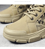 Camouflage Men's Boots Trendy Casual Workwear Shoes Medium Top Boots Retro Hiking Trekking Climbing Desert Boots Motocross Boots