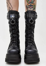 Women High Boots Cosplay Mid-calf Boots High Platform Wedges Boots 2024 Summer Autumn New Designer Gothic Shoes for Women Botas