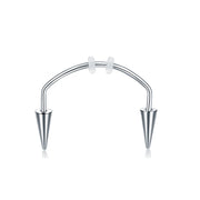 Women Men Goth Tooth Decoration Surgical Steel C Rod  Lip Tiger Tooth Nail Zombie Tooth Punk Nail Vampire Piercing Jewelry