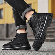 Men's High Top Boots Are Fashionable and Versatile Easy To Match with Lightweight and Non Slip British Style Men's Casual Shoes