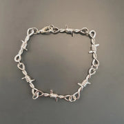 Hip-hop Gothic Punk Small Wire Brambles Iron Unisex Choker Bracelet Women Style Barbed Wire Little Thorns Bracelet Choker Gifts