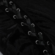 Goth Dark Punk Grunge Lace Up Maxi Dress 90s Streetwear Gown Women Sexy Bandage Velvet Dresses Y2k New Harajuku Gothic Clothing