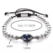 Gothic Men Eagle Claw Tiger Eye Natural Stone Bracelet for Men Stainless Steel Dragon Claw Beaded Bracelets Jewelry Gift