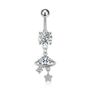 Elegant Dangled Belly Piercing Jewelry Fashion Dragonfly Owl Butterfly Shaped Curved Navel Rings Stainless Keys CZs Belly Ring